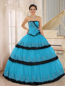 Elegant Aqua Blue Quinceanera Dress with Lace on Sale