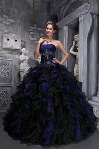 Exclusive and Organza Quinceanera Dress with Appliques and Ruffles