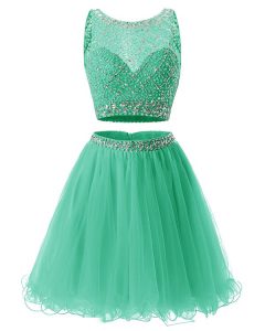 Luxurious Green Sweetheart Neckline Beading and Belt Prom Dresses Sleeveless Side Zipper