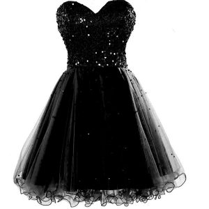 Colorful Chiffon Sweetheart Sleeveless Lace Up Beading and Ruching Prom Dress in Black