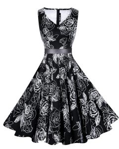 Cheap Black V-neck Neckline Sashes ribbons and Pattern Prom Gown Sleeveless Zipper