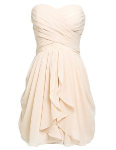 Gorgeous Sleeveless Lace Up Knee Length Ruching Homecoming Dress