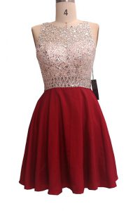 On Sale Wine Red Prom and Party and For with Sequins Scoop Sleeveless Zipper