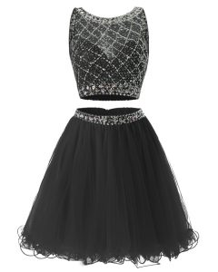 Excellent Black Prom Evening Gown Prom and Party and For with Beading and Belt Sweetheart Sleeveless Side Zipper