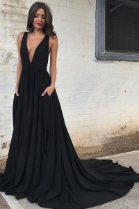Exceptional Black V-neck Neckline Ruching Homecoming Dress Sleeveless Backless