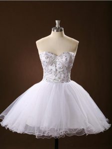 Tulle Sleeveless Mini Length Prom Party Dress and Sashes ribbons