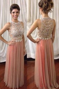 Scoop Pink Sleeveless Tulle Zipper Celebrity Style Dress for Prom