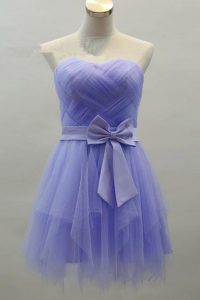 Spectacular Lavender Sweetheart Neckline Sashes ribbons Prom Dress Sleeveless Zipper