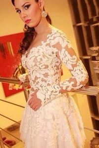 Lace Long Sleeves Knee Length Prom Dresses and Appliques