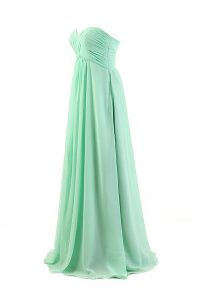 Sleeveless Pleated Zipper Prom Evening Gown