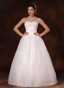 Beaded A-Line Sweetheart Organza New Style 2013 Wedding Dress on Promotion