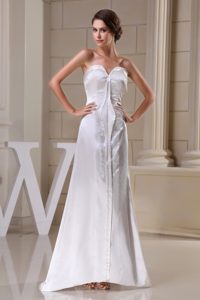 Perfect Asymmetrical Sweetheart Brush Train Wedding Dresses in Taffeta