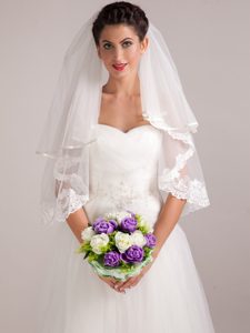 Colorful Purple And White Hand-tied Wedding Bridal Bouquet