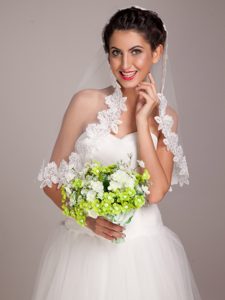 Lovely Green And White Hand-tied Wedding Bouquet