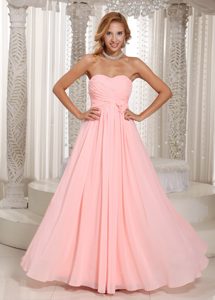 Inexpensive Empire Long Chiffon Dresses for Prom in Baby Pink