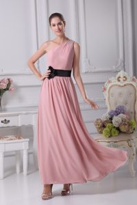 Cheap Beaded One Shoulder Ankle-length Junior Wedding Guest Dress