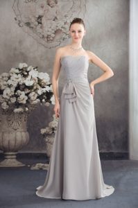 Cute Beaded Wedding Guest Dresses with Ruching and Half Bowknot