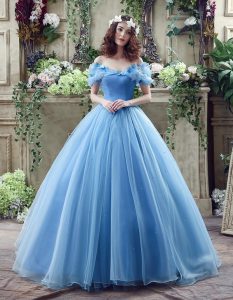 Ideal Off the Shoulder Floor Length Ball Gowns Sleeveless Blue Wedding Dress Lace Up