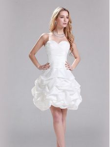 Sleeveless Zipper Mini Length Ruffles Wedding Gowns