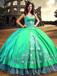 Fantastic Off the Shoulder Floor Length Ball Gowns Sleeveless Turquoise Quinceanera Dresses Lace Up
