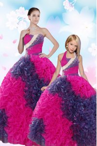 Beautiful Multi-color Sweetheart Neckline Sequins and Pick Ups Sweet 16 Quinceanera Dress Sleeveless Lace Up