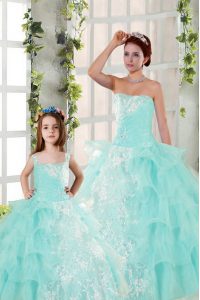 Top Selling Sleeveless Lace Up Floor Length Beading and Ruffled Layers and Ruching Sweet 16 Dresses