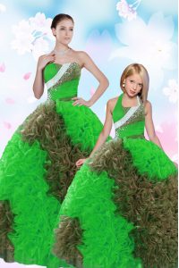 Multi-color Sweetheart Neckline Sequins and Pick Ups 15th Birthday Dress Sleeveless Lace Up