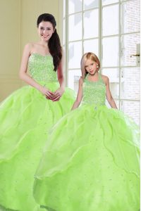Sequins Floor Length Ball Gowns Sleeveless Sweet 16 Dress Lace Up