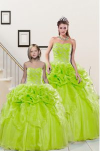 Luxury Sleeveless Lace Up Floor Length Beading and Pick Ups Sweet 16 Quinceanera Dress