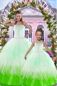 Sweetheart Sleeveless Lace Up Ball Gown Prom Dress Multi-color Tulle