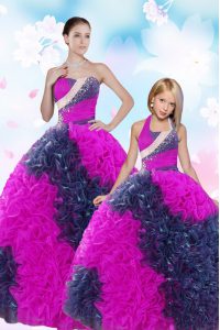 Cute Multi-color Sweetheart Lace Up Sequins and Pick Ups Vestidos de Quinceanera Sleeveless