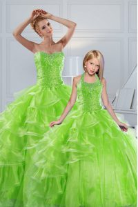 Colorful Quinceanera Dress Military Ball and Sweet 16 and Quinceanera and For with Beading and Ruffled Layers Sweetheart