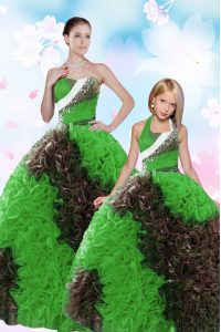 Multi-color Sleeveless Sequins and Pick Ups Floor Length Quinceanera Gowns