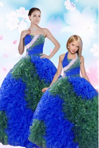 Lovely Multi-color Quinceanera Dresses Military Ball and Sweet 16 and Quinceanera and For with Sequins and Pick Ups Swee