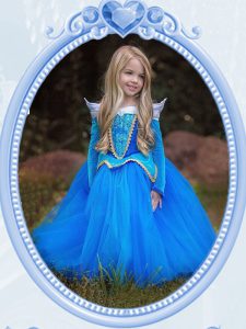 Baby Blue Toddler Flower Girl Dress Party and Quinceanera and Wedding Party and For with Beading and Embroidery Scoop Lo
