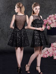 Fashion Sleeveless Side Zipper Mini Length Lace Prom Dress
