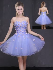 Dazzling Tulle Sleeveless Mini Length Prom Dress and Appliques