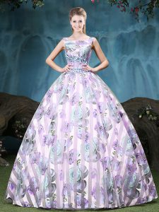New Style Multi-color Lace Up Straps Appliques and Pattern Sweet 16 Quinceanera Dress Tulle Sleeveless