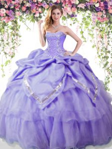Eye-catching Sleeveless Lace Up Floor Length Beading and Pick Ups 15 Quinceanera Dress
