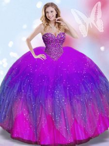 Smart Multi-color Sweetheart Lace Up Beading Sweet 16 Quinceanera Dress Sleeveless