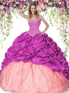 Multi-color Sleeveless Floor Length Beading and Pick Ups Lace Up Vestidos de Quinceanera