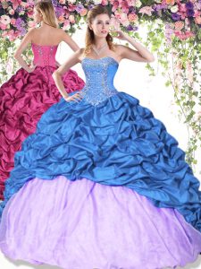 Best Multi-color Sweetheart Neckline Pick Ups Vestidos de Quinceanera Sleeveless Lace Up