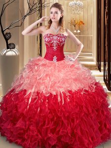 Multi-color Quinceanera Gown Military Ball and Sweet 16 and Quinceanera and For with Embroidery and Ruffles Sweetheart S