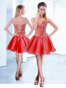 Top Selling Sleeveless Lace Up Mini Length Beading Dress for Prom