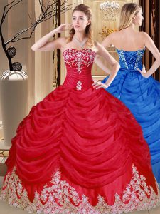 Best Selling Sleeveless Appliques and Pick Ups Lace Up Quinceanera Dresses
